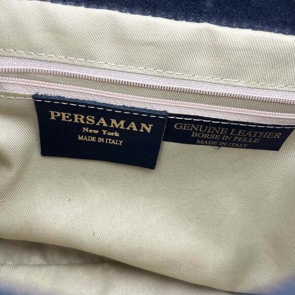 Persaman Black Leather Small Rectangle Crossbody Bag Flap - Picture 9 of 9